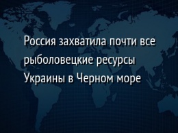 Россия захватила почти все рыболовецкие ресурсы Украины в Черном море