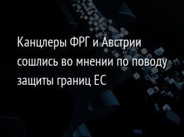 Канцлеры ФРГ и Австрии сошлись во мнении по поводу защиты границ ЕС