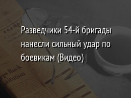 Разведчики 54-й бригады нанесли сильный удар по боевикам (Видео)