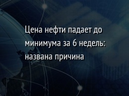 Цена нефти падает до минимума за 6 недель: названа причина