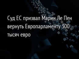 Суд ЕС призвал Марин Ле Пен вернуть Европарламенту 300 тысяч евро