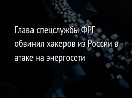 Глава спецслужбы ФРГ обвинил хакеров из России в атаке на энергосети