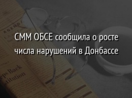 СММ ОБСЕ сообщила о росте числа нарушений в Донбассе