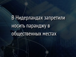 В Нидерландах запретили носить паранджу в общественных местах