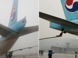 Самолет Korean Air чуть не лишился хвоста после встречи с другим лайнером (фото)