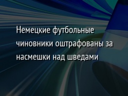 Немецкие футбольные чиновники оштрафованы за насмешки над шведами