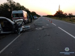 В Запорожской области на трассе столкнулись два автомобиля: пострадали семь человек