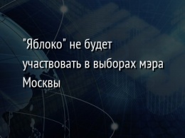 "Яблоко" не будет участвовать в выборах мэра Москвы