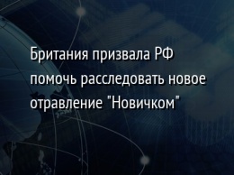 Британия призвала РФ помочь расследовать новое отравление "Новичком"