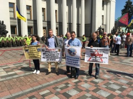 Активисты под Радой выступают против ликвидации Донбасского технического университета (ФОТО)