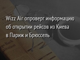 Wizz Air опроверг информацию об открытии рейсов из Киева в Париж и Брюссель