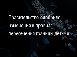 Правительство одобрило изменения в правила пересечения границы детьми