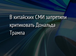 В китайских СМИ запретили критиковать Дональда Трампа