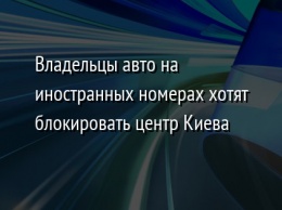 Владельцы авто на иностранных номерах хотят блокировать центр Киева