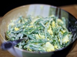 Белковый салатик из зеленной фасоли за 5 минут!