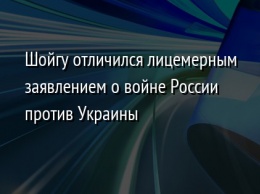 Шойгу отличился лицемерным заявлением о войне России против Украины