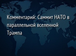 Комментарий: Саммит НАТО в параллельной вселенной Трампа