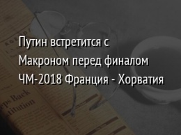 Путин встретится с Макроном перед финалом ЧМ-2018 Франция - Хорватия