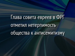 Глава совета евреев в ФРГ отметил нетерпимость общества к антисемитизму