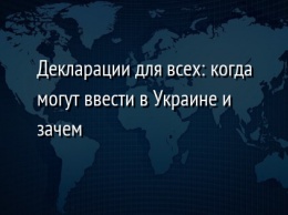 Декларации для всех: когда могут ввести в Украине и зачем