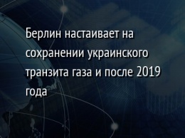 Берлин настаивает на сохранении украинского транзита газа и после 2019 года