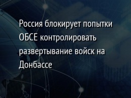 Россия блокирует попытки ОБСЕ контролировать развертывание войск на Донбассе