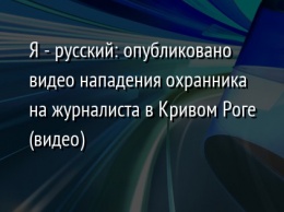 Я - русский: опубликовано видео нападения охранника на журналиста в Кривом Роге (видео)