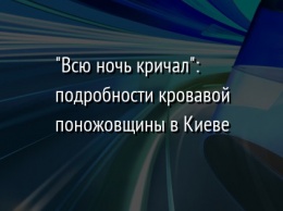 "Всю ночь кричал": подробности кровавой поножовщины в Киеве