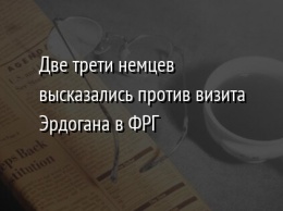 Две трети немцев высказались против визита Эрдогана в ФРГ