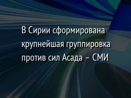 В Сирии сформирована крупнейшая группировка против сил Асада - СМИ