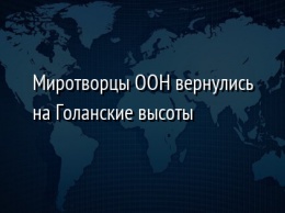 Миротворцы ООН вернулись на Голанские высоты