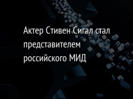 Актер Стивен Сигал стал представителем российского МИД