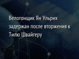 Велогонщик Ян Ульрих задержан после вторжения к Тилю Швайгеру