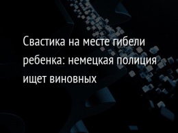 Свастика на месте гибели ребенка: немецкая полиция ищет виновных