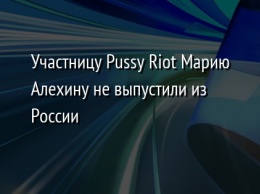 Участницу Pussy Riot Марию Алехину не выпустили из России