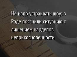 Не надо устраивать шоу: в Раде пояснили ситуацию с лишением нардепов неприкосновенности