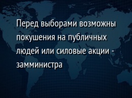 Перед выборами возможны покушения на публичных людей или силовые акции - замминистра