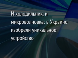 И холодильник, и микроволновка: в Украине изобрели уникальное устройство