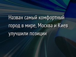 Назван самый комфортный город в мире, Москва и Киев улучшили позиции