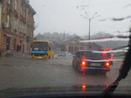 Появились фото и видео, как после Киева затопило и Львов. Воды по пояс, движение остановлено