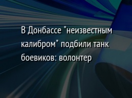 В Донбассе "неизвестным калибром" подбили танк боевиков: волонтер