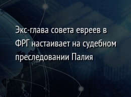 Экс-глава совета евреев в ФРГ настаивает на судебном преследовании Палия