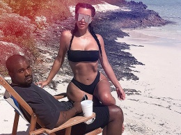 Ким Кардашьян разбудила Канье Уэста, чтобы сделать сексуальное фото на пляже