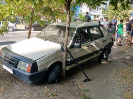 В Запорожской области машина без хозяина на огромной скорости врезалась в дерево
