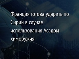 Франция готова ударить по Сирии в случае использования Асадом химоружия