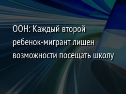 ООН: Каждый второй ребенок-мигрант лишен возможности посещать школу