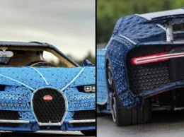 LEGO сделал точную копию Bugatti Chiron из 2300 игрушечных моторов! И она ездит!