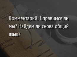 Комментарий: Справимся ли мы? Найдем ли снова общий язык?