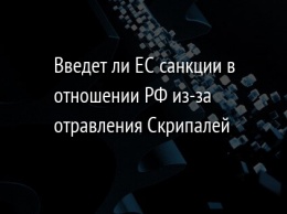 Введет ли ЕС санкции в отношении РФ из-за отравления Скрипалей