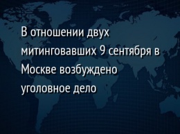 В отношении двух митинговавших 9 сентября в Москве возбуждено уголовное дело